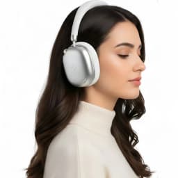 Auriculares Havit Space S1 Cancelación de Ruido Activa Diadema Plata - en uso