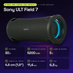 Enceinte Sony ULT Field 7 IP67 45W 30h Bluetooth 5.2 LDAC Noir - caractéristiques