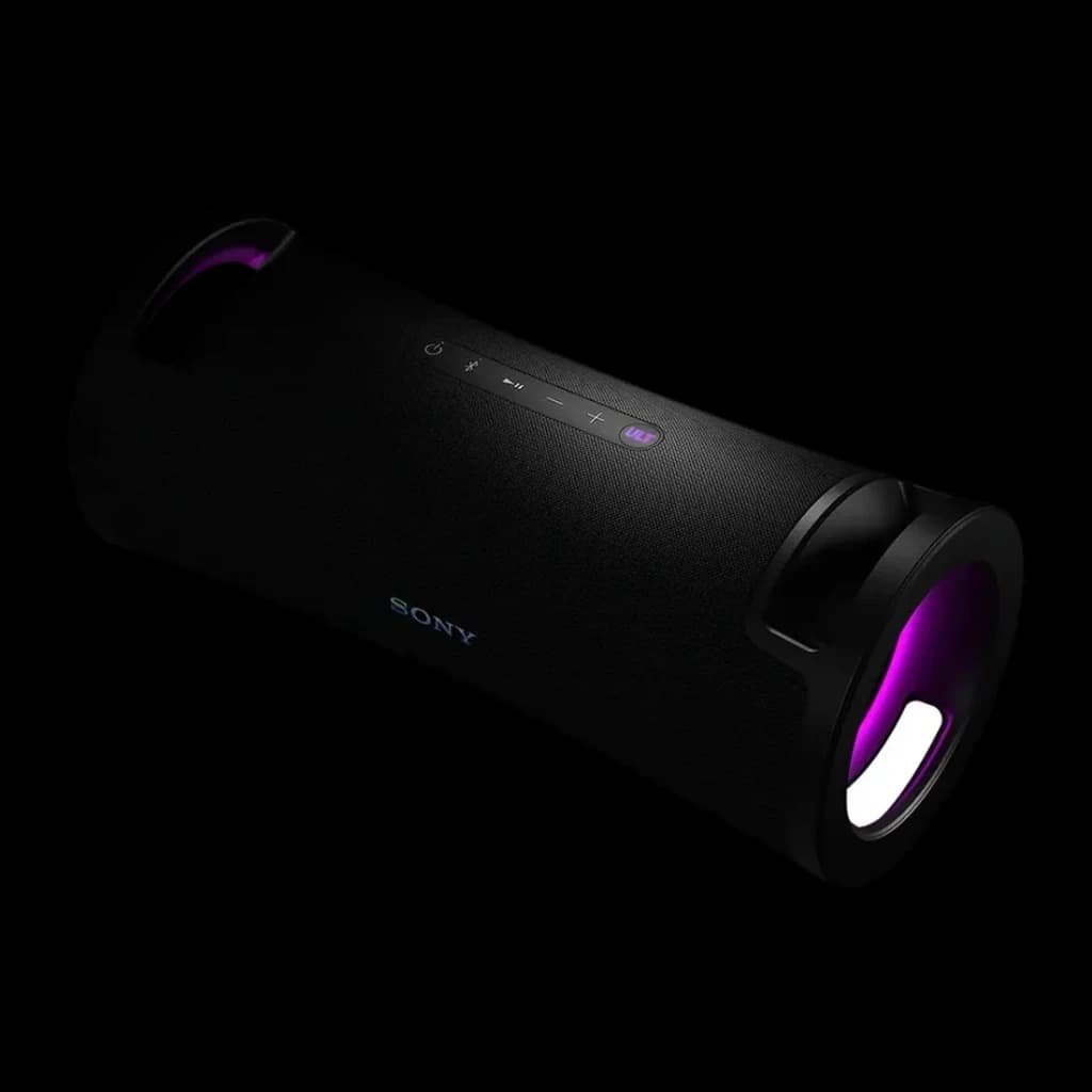 Enceinte Sony ULT Field 7 IP67 45W 30h Bluetooth 5.2 LDAC Noir - lumières LED violettes aux deux extrémités