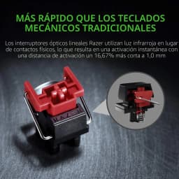 Teclado Gaming Razer Huntsman V3 Tenkeyless 8KHz Óptico QWERTY Español Negro - 8000 Hz