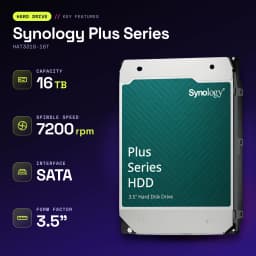 Disco rígido Synology Plus Series 16TB 3,5 polegadas SATA 7200 RPM Cinzento HAT3310-16T - características, 16 TB