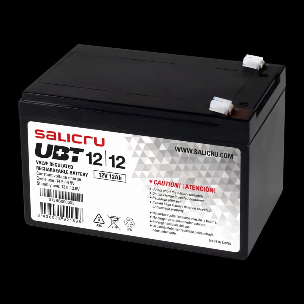 Batería Salicru UBT 12/12 VRLA AGM 12V 12Ah Negro