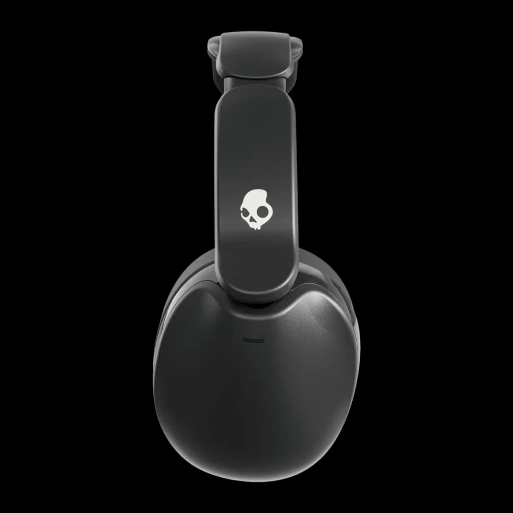 Casque Skullcandy Hesh 360 Wireless Supra-auriculaire Bluetooth 5.3 100h Noir - logo crâne sur arceau et écouteur droit