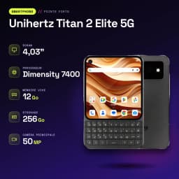 Unihertz Titan 2 Elite 5G 12Go/256Go Noir 4,03 pouces AMOLED 120Hz 50MP OIS Dimensity 7400 - caractéristiques, 120 Hz