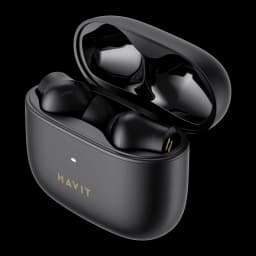 Auriculares Havit TW958 Pro Cancelación de Ruido TWS Bluetooth 5 Negro - estuche abierto con auriculares