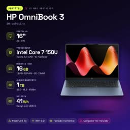 HP OmniBook 3 16GB/1000GB Azul/Gris - características