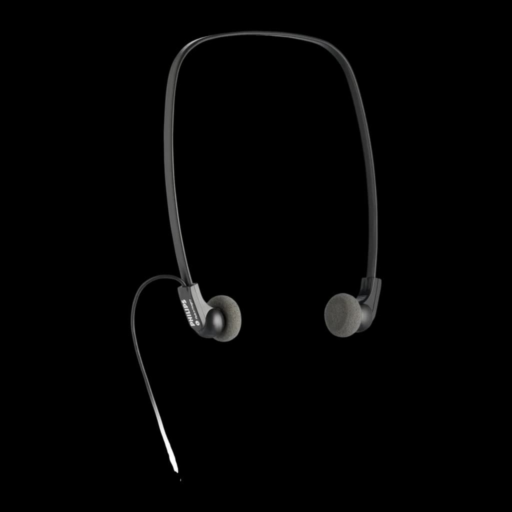Auscultadores Philips In-Ear Banda para o Pescoço Cabo Jack 3,5mm 64Ω 14mm Preto LFH0234 - banda rígida preta