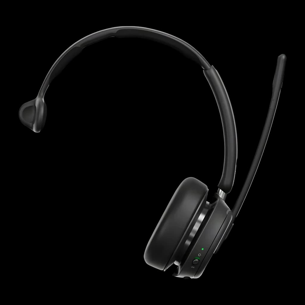 Casque de bureau EPOS Impact 1030T Mono ANC adaptatif hybride Noir - écouteur unique, micro-perche extensible