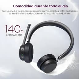 Auriculares Lenovo Wireless VoIP Headset Diadema Bluetooth 5.3 60h Negro - diseño ligero 140 g con micrófono boom