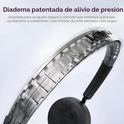 Auriculares Lenovo Wireless VoIP Headset Diadema Bluetooth 5.3 60h Negro - interior transparente de la diadema