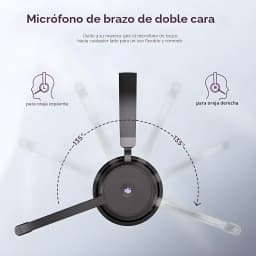 Auriculares Lenovo Wireless VoIP Headset Diadema Bluetooth 5.3 60h Negro - micrófono de brazo giratorio 135°