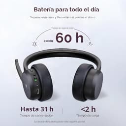 Auriculares Lenovo Wireless VoIP Headset Diadema Bluetooth 5.3 60h Negro - autonomía 60h reproducción, 31h
