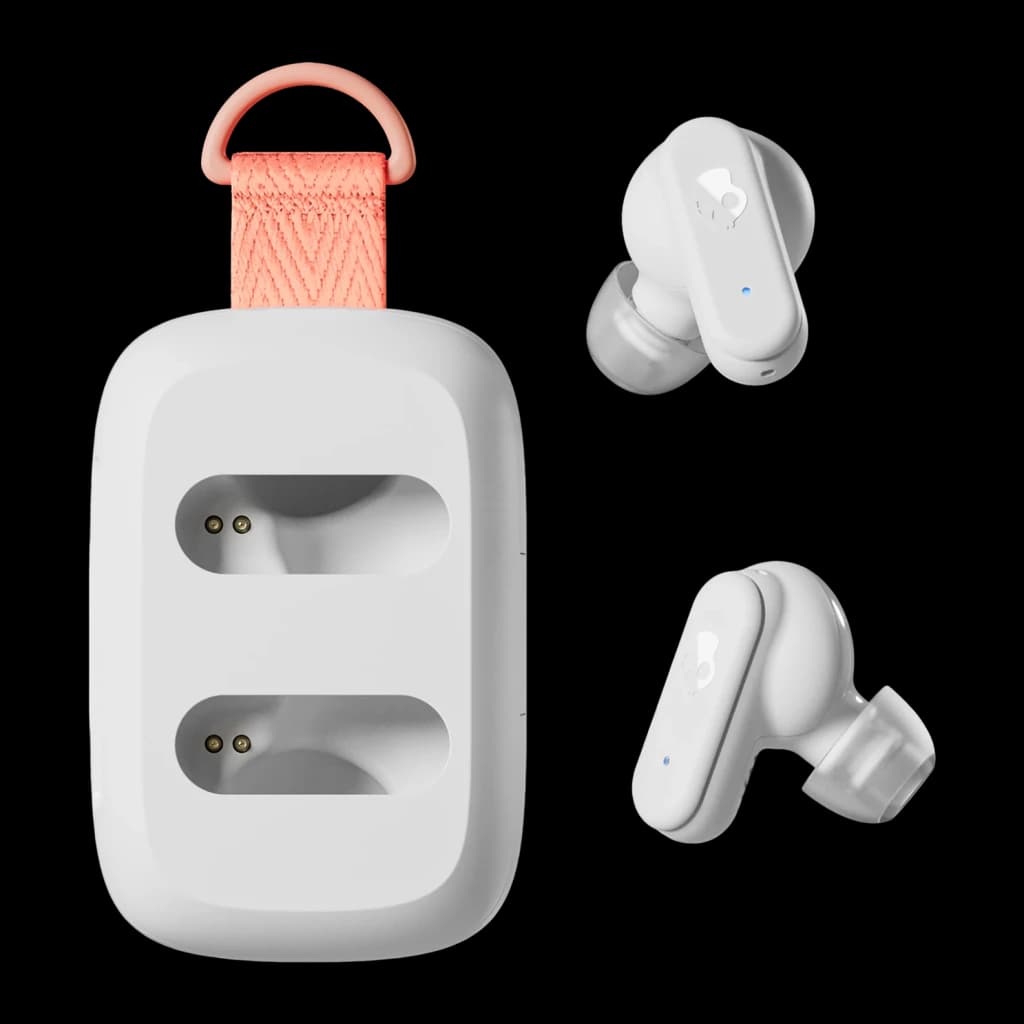 Écouteurs Skullcandy Dime 3 TWS Intra-Auriculaires Bluetooth 5.3 8h (20h avec étui) Ivoire - étui ouvert