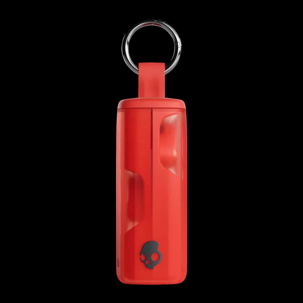 Écouteurs sans fil Skullcandy Method 360 ANC Réduction de Bruit TWS Rouge - étui cylindrique rouge avec anneau