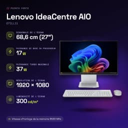 All-in-One Lenovo IdeaCentre AIO 16GB/512GB SSD Gris Intel Core Ultra 7 256V NVMe PCIe 4.0 27ILL11 - características, 16 GB