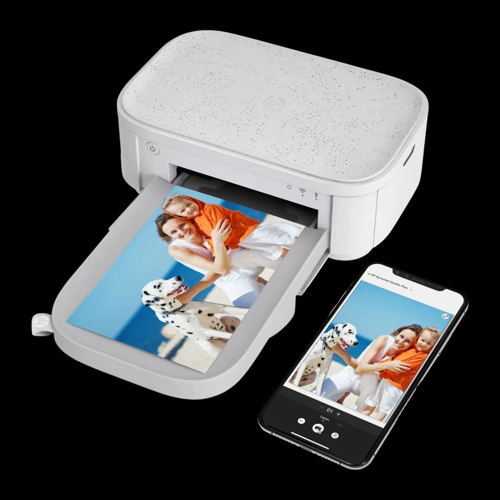 Imprimante photo HP Sprocket Studio Plus Sublimation d'encre WiFi Blanc - impression photo