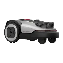 Robot tondeuse Roborock RockNeo Q105 RTK + AI Vision 100min - roue crantée, logo Boundary Free et module caméra