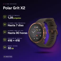 Polar Grit X2 GPS Mapas a Cores Offline Lanterna LED Castanho - características