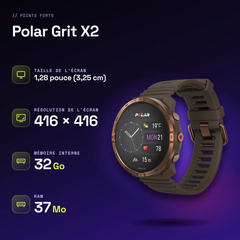 Polar Grit X2 GPS Mapas a Cores Offline Lanterna LED Castanho - características, 275 MHz