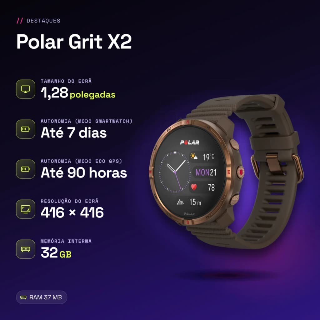 Polar Grit X2 Talla S-L Castanho