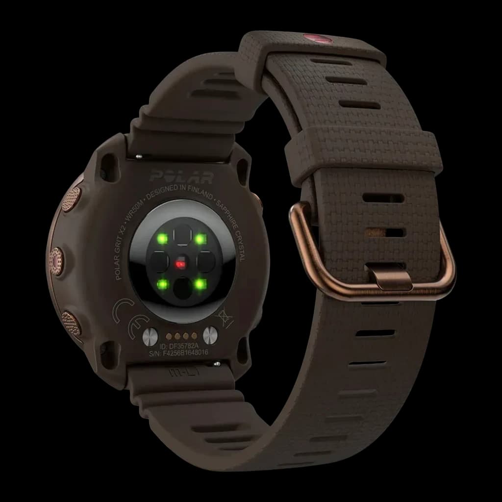 Polar Grit X2 GPS Mapas a Cores Offline Lanterna LED Castanho - sensor ótico de frequência cardíaca iluminado