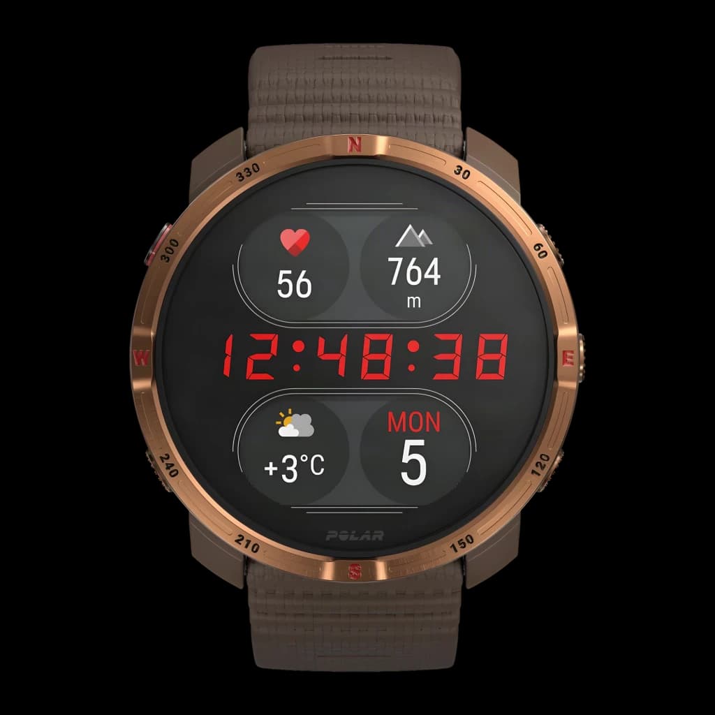 Polar Grit X2 GPS Mapas a Cores Offline Lanterna LED Castanho - 44,7 mm