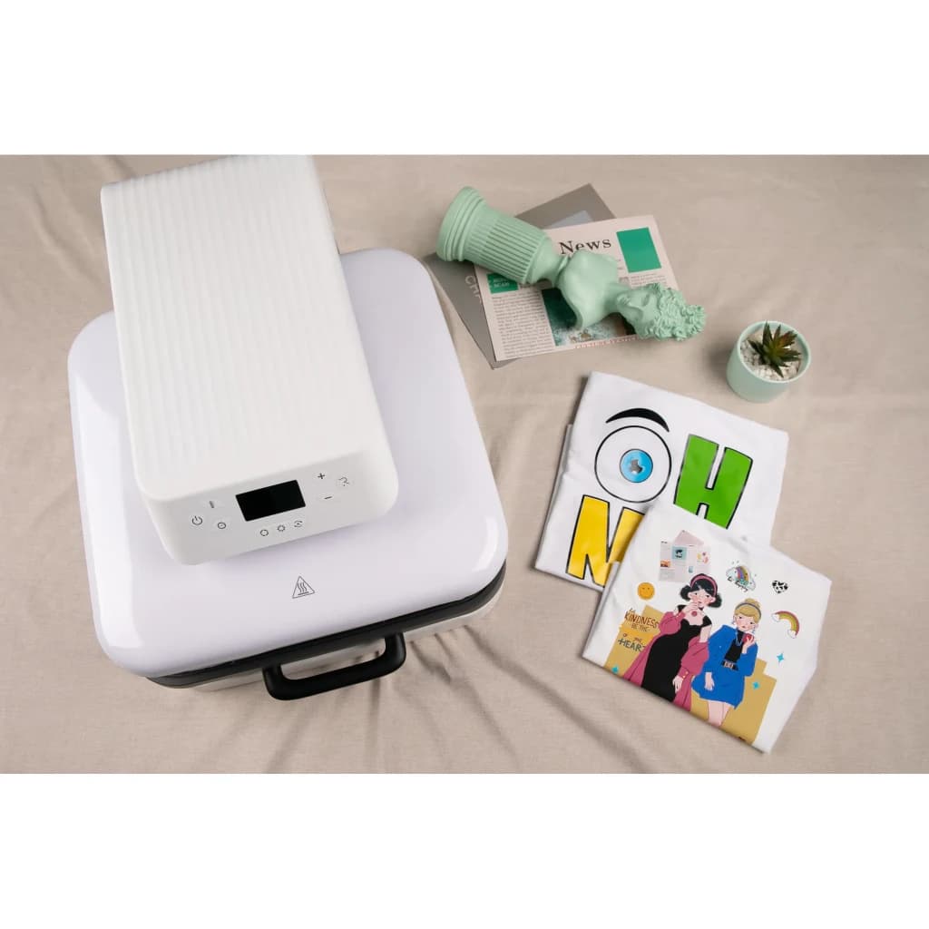 Presse thermique HTVRONT Auto1 1500W 38,1×38,1 cm Blanc - plateau supérieur fermé avec panneau digital
