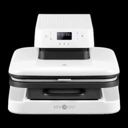 Presse thermique HTVRONT Auto1 1500W 38,1×38,1 cm Blanc - écran digital affichant température et temps, plateau