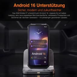 AGM X7 Pro 5G Noir 6Go/256Go MIL-STD-810H 10000mAh Vision Thermique 25fps - écran Android 16