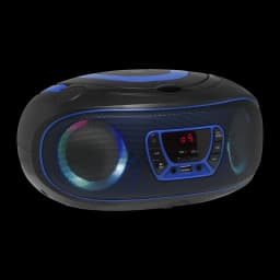 Lecteur CD Denver FM Secteur / Piles Bluetooth Bleu TCL-212BT - haut-parleurs éclairés RGB, afficheur LED
