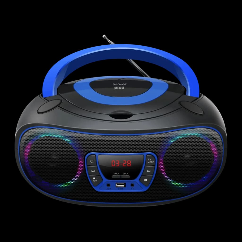 Lecteur CD Denver FM Secteur / Piles Bluetooth Bleu TCL-212BT - 3,5 mm