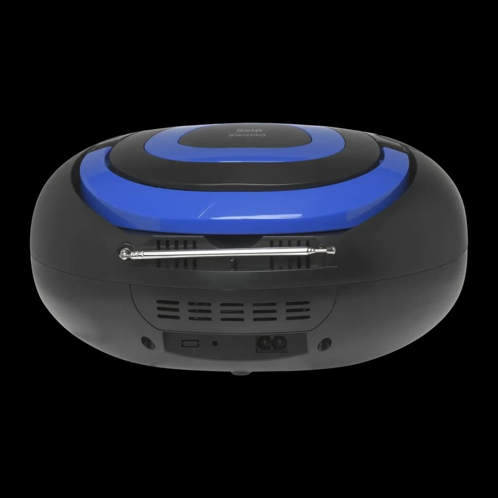 Lecteur CD Denver FM Secteur / Piles Bluetooth Bleu TCL-212BT - antenne FM, ports USB et alimentation, grilles