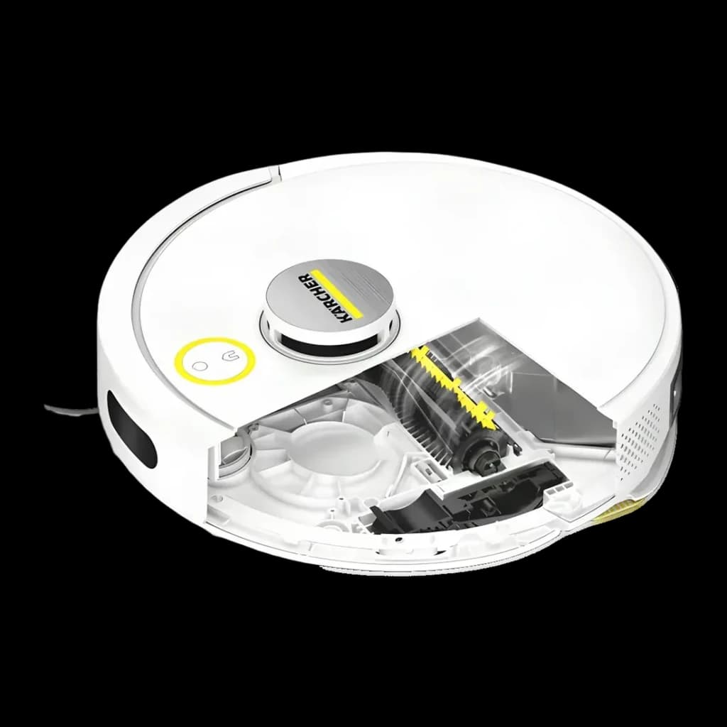 Robot Aspirador Kärcher RVC 3 Comfort Extra Branco LiDAR Lavagem 15000Pa 130min - escova principal e mecânica