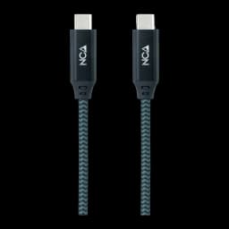 Cabo Nanocable USB 3.2 Gen2x2 USB-C Macho/Macho 1m 100W 5A Cinzento/Preto Verde-Azulado/Preto - USB 3.2 Gen 2x2