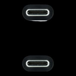Cabo Nanocable USB 3.2 Gen2x2 USB-C Macho/Macho 1m 100W 5A Cinzento/Preto Verde-Azulado/Preto - 20000 Mbit/s