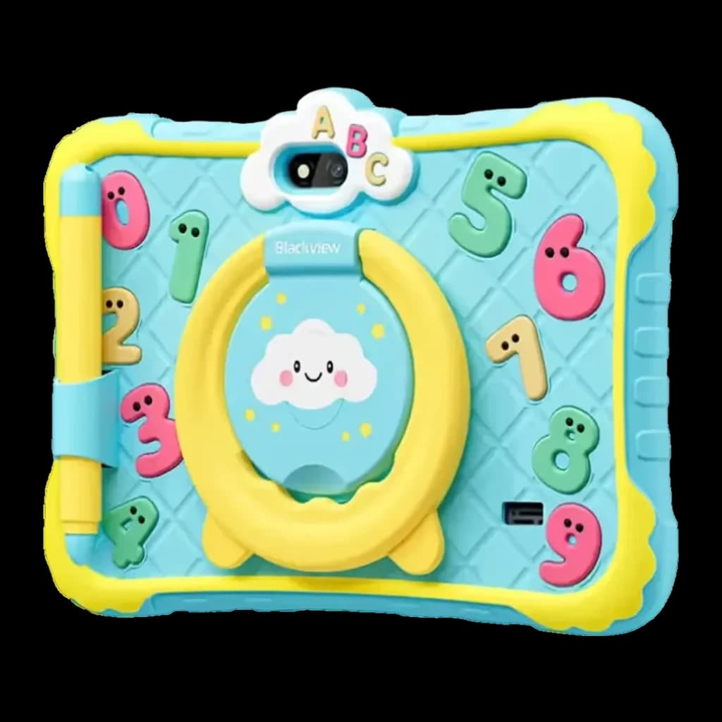 Blackview Link Lite Kids 2GB/32GB Azul - funda infantil con números, anillo soporte, nube y módulo de cámaras