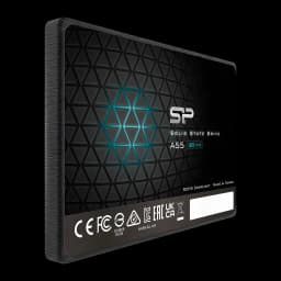 SSD Silicon Power Ace A55 4 To 2,5 pouces SATA III Noir - boîtier noir avec motif triangulaire et logo SP