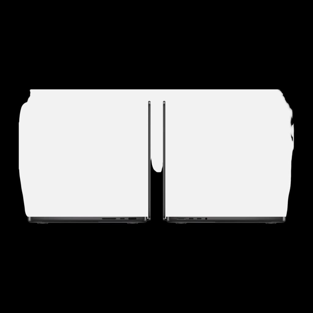 Apple MacBook Pro Noir - les deux côtés révélant