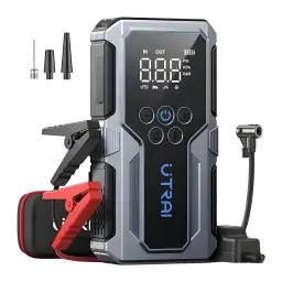 Arrancador de bateria UTRAI JS9 800A até 6L Gasolina / 4,5L Diesel - ecrã LCD PSI/KPA/BAR, pinças vermelhas