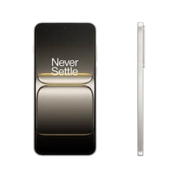 OnePlus Nord 5 5G cor Marble Sands com tela AMOLED 6,83 pol 144Hz, bordas finas, furo central para câmera frontal e laterais planas com botões à direita