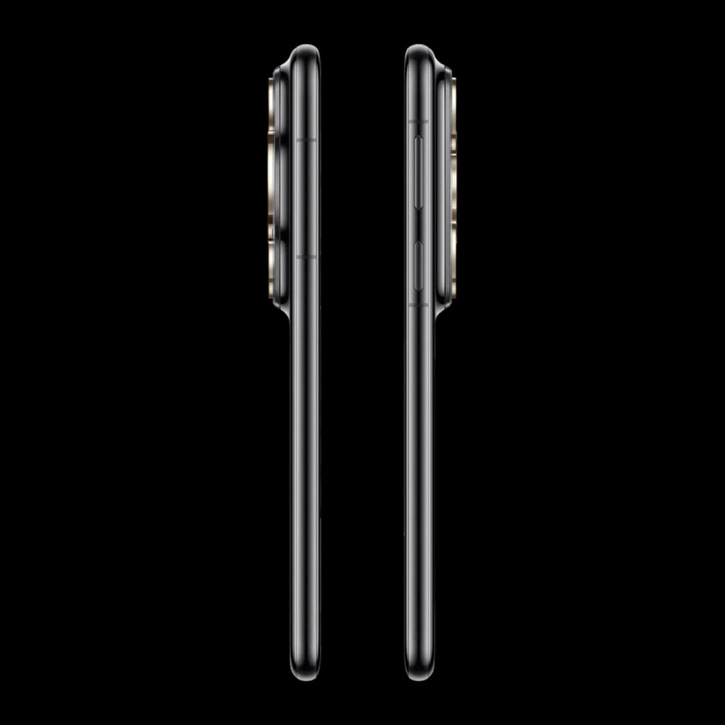 Huawei Pura 80 Ultra 16GB/512GB Negro 6.8 pulgadas OLED 120Hz 50MP OIS, vista lateral izquierda y derecha: perfil delgado