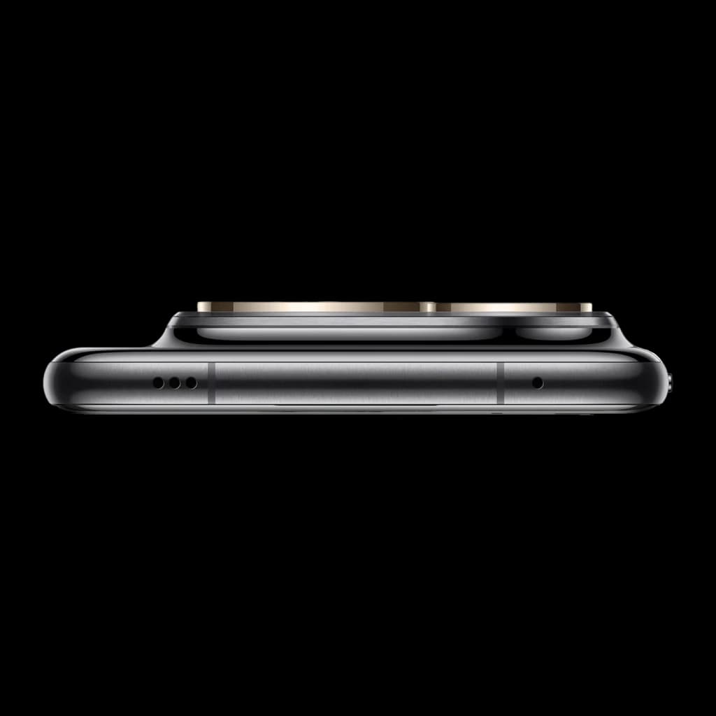 Huawei Pura 80 Ultra 16GB/512GB Negro 6.8 pulgadas OLED 120Hz 50MP OIS, vista lateral inferior: canto metálico cepillado
