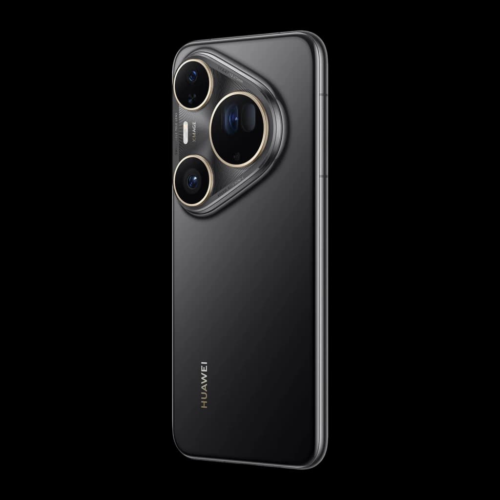 Huawei Pura 80 Ultra 16GB/512GB Negro 6.8 pulgadas OLED 120Hz 50MP OIS, vista trasera en ángulo: módulo de cámaras