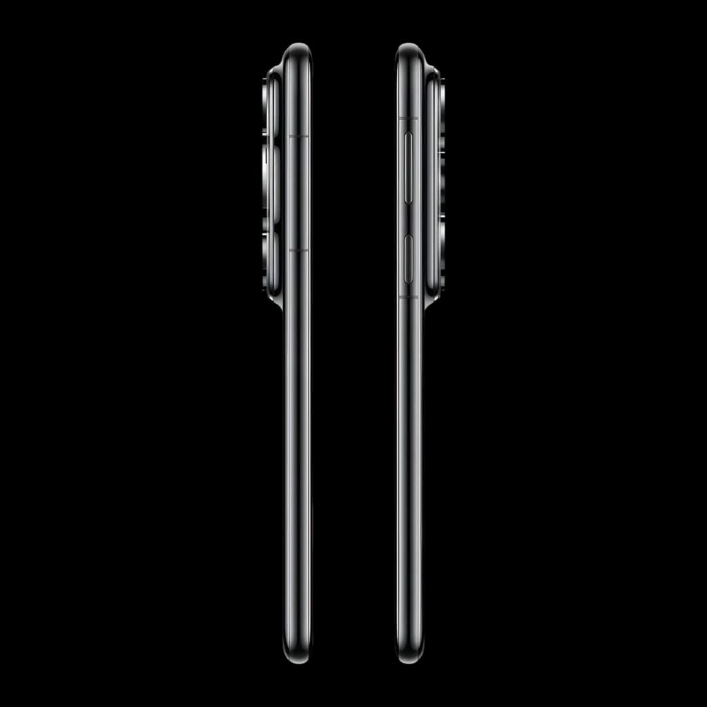 Huawei Pura 80 Pro 12GB/512GB Negro 6,8 pulgadas OLED 120Hz 50MP OIS, vista lateral izquierda y derecha: perfil delgado