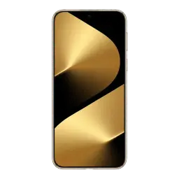 Huawei Pura 80 Ultra dorado, frontal con pantalla OLED 6.8 pulgadas 120Hz, biseles finos y cámara frontal en orificio centrado