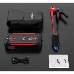 Arrancador de bateria UTRAI JS4 2500A até 8,0L gasolina / 7,5L diesel - dispositivo, bolsa, grampos, cabo
