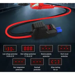 Arrancador de bateria UTRAI JS Mini 800A até 6L Gasolina / 4,5L Diesel - pinças vermelhas com caixa de controlo LED