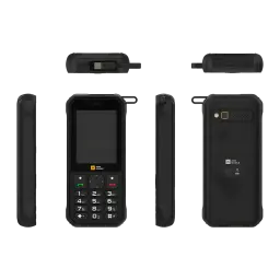 AGM Mobile 4000mAh Noir IP68/IP69K 2.8 pouces - face avec clavier numérique, dos avec caméra, côtés et ports