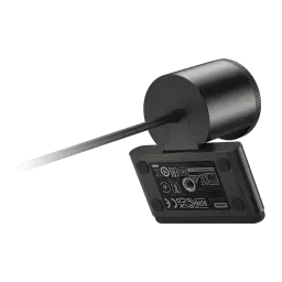 Webcam Lenovo FHD Full HD Preta 4XC1Q44952 - base com etiqueta de certificações e lente cilíndrica
