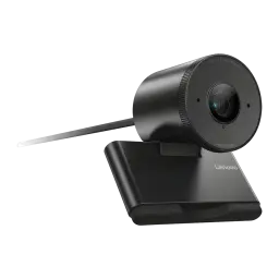 Webcam Lenovo FHD Full HD Preta 4XC1Q44952 - lente central, base com logo Lenovo e cabo USB estendido